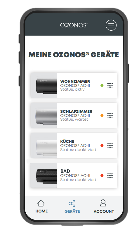 OZONOS Smartphone App